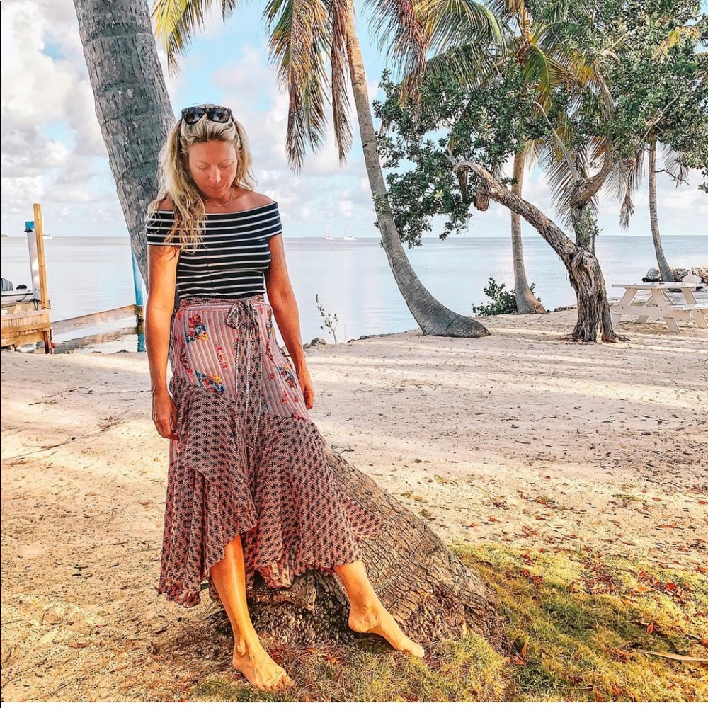 Anthropology Off Shoulder Striped Top